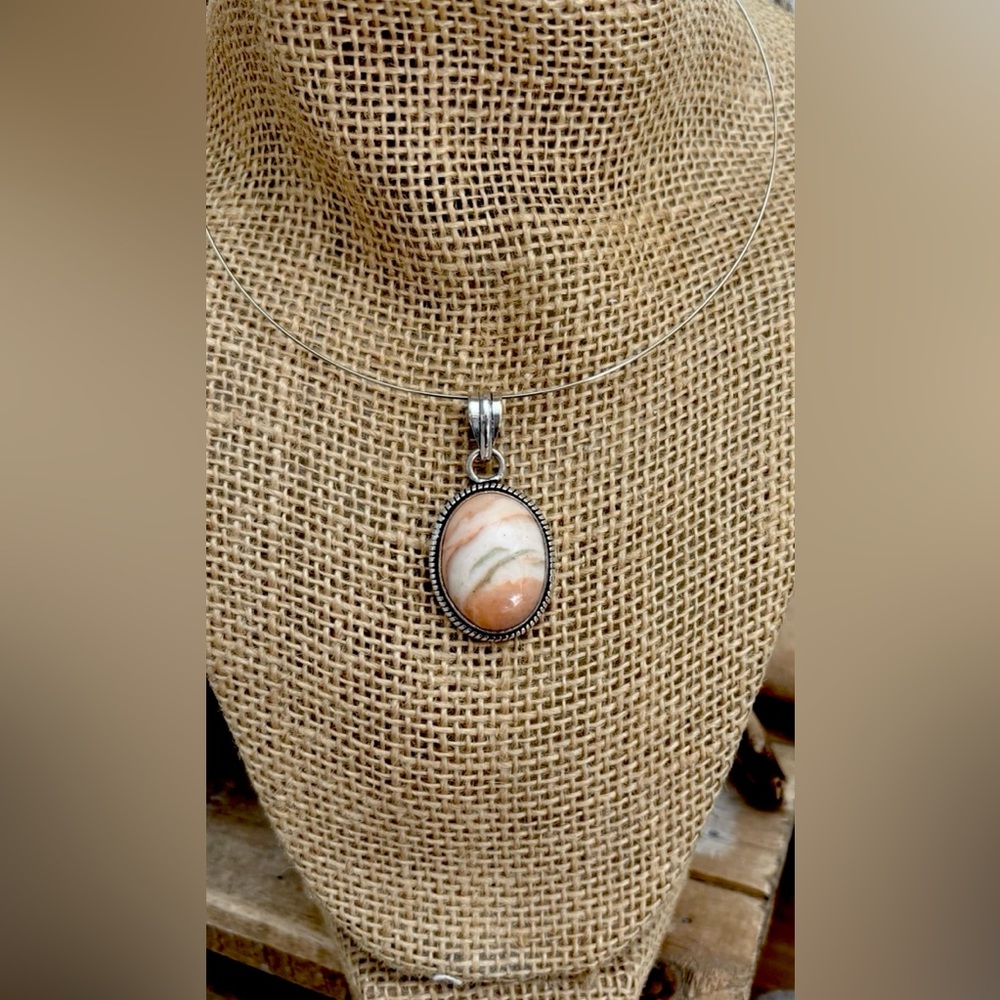 Carolyn Pollack Ocean Jasper 925 Sterling Silver Pendant NEW!